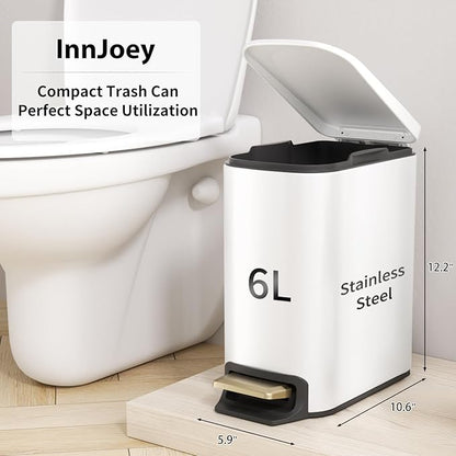 Bathroom Accessories Set - 23 PC Bathroom Sets with Shower Curtain and Rugs, White Bathroom Set, Luxurious Stainless Steel Bathroom Trash Can, Toilet Brush & Soap Dish