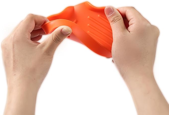 Silicone Bathroom Soap Dishes with Drain Spout-Bathroom and Kitchen Sink Organizer,Sponge Holder,Dish Soap Tray,Perfect for Dispenser,Scrubber,Bottle,Cup on Sink or Counter-Orange 4.9"×3.2"