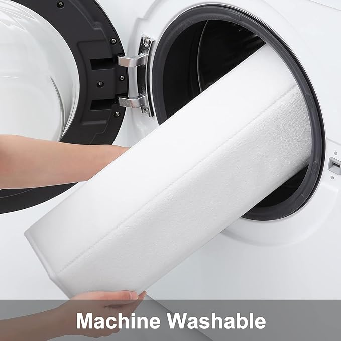 Buganda Memory Foam Bath Mat, 40" x 24", Ultra Soft and Non-Slip Bathroom Rugs, Water Absorbent and Machine Washable Bath Rug Runner for Bathroom, Shower, and Tub, White