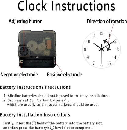 Marble Minimalist Wall Clock for Living Room Black Wall Clocks Battery Operated 20 Inch Big Glass Wall Clock Non Ticking