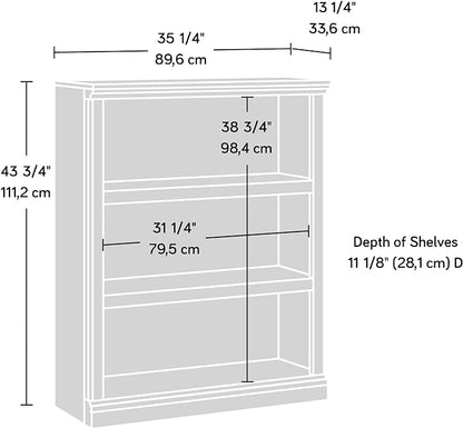 Sauder 3 Tier Book Shelf Wooden Bookcase Multipurpose Bookshelf for Home Office, Living Room, in Glacier Oak