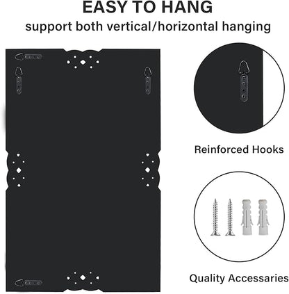 Crushed Diamond Decorative Wall Mirrors, 27.7x39.5 Inch Rectangle Living Room Mirrors for Wall Decor, Modern Glam Bathroom Dining Room Entryway Mirror Silver