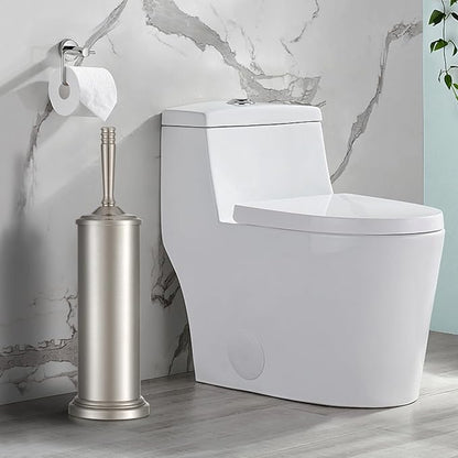 Stain Nickel Toilet Brush and Holder Set, Stainless Steel Toilet Brush for Bathroom,Heavy Duty Silver Toilet Bowl Brush,Deep Cleaning Modern Toilet Cleaner Brush -Space Saving, Covered Brush