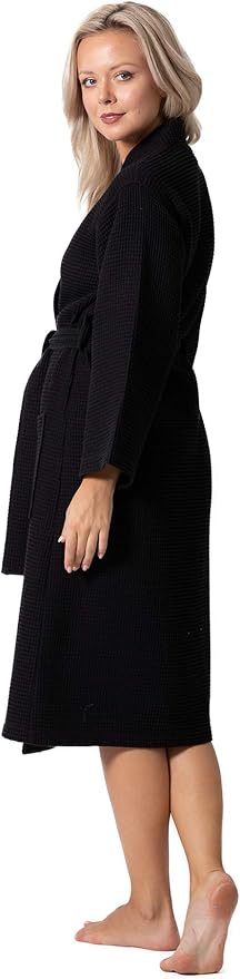 Turkish Linen Waffle Knit Lightweight Kimono Spa & Bath Robes for Women - Quick Dry - Soft