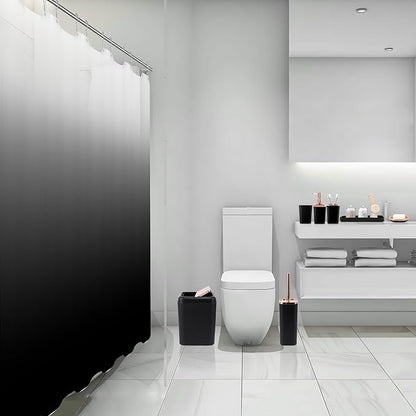 Bathroom Accessory Set – Bathroom Sets with Shower Curtain, Black Ombre Waterproof Shower Curtain with Stainless Steel Hooks, Bathroom Accessories Set with Shower Curtain Set for Home Decor