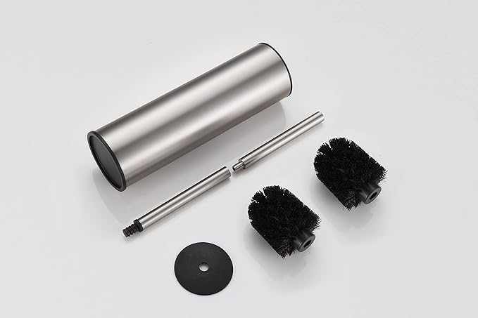 BGL Toilet Brush and Holder,Stainless Steel Toilet Brushes for Bathroom with Holder, Toilet Bowl Brush and HolderBrushed Nickel