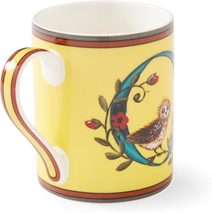 Spode Kit Kemp 12oz Mug, O Initial - Fine China Coffee Cup with Floral Alphabet Design, Custom Letter Mug for Unique Gift Giving - Personalized Kitchen Drinkware, Dishwasher Safe & Stylish
