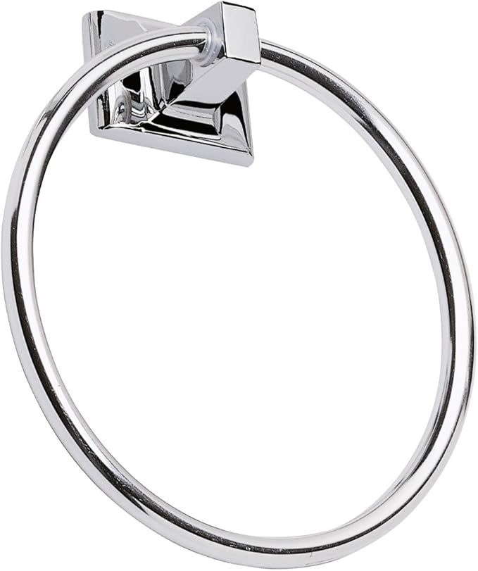 Design House Millbridge Towel Ring, Concealed Screws, Standard Wall Mount, Easy Installation, Polished Chrome, 6 in, 5.91 in L x 6.44 in W x 1.65 in H, Item 533091