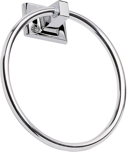Design House Millbridge Towel Ring, Concealed Screws, Standard Wall Mount, Easy Installation, Polished Chrome, 6 in, 5.91 in L x 6.44 in W x 1.65 in H, Item 533091
