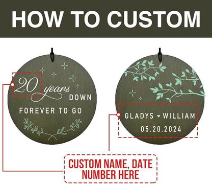 ASTARIN Personalized 20th 50th Anniversary Wind Chime, Happy Anniversary Wedding Valentine's Day Gift for Wife Husband Men Women Sister, Golden Keepsake Decorations for Parents Couples