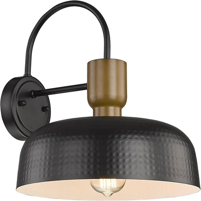 Outdoor Barn Light Gooseneck Barn Light, Farmhouse Exterior Wall Mount Light Vintage Wall Lighting Fixture Industrial Sconce Lantern for Porch, Entryway, Garage, Black, 1 Pack