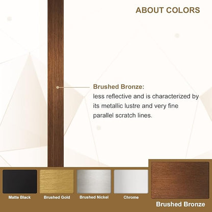 ANDY STAR Bronze Oblong Mirror, 36x48 Inch Brushed Bronze Oval Mirror for Bathroom with Stainless Steel Metal Frame, Wall Mouned for Bathroom, Living Room, Entryway