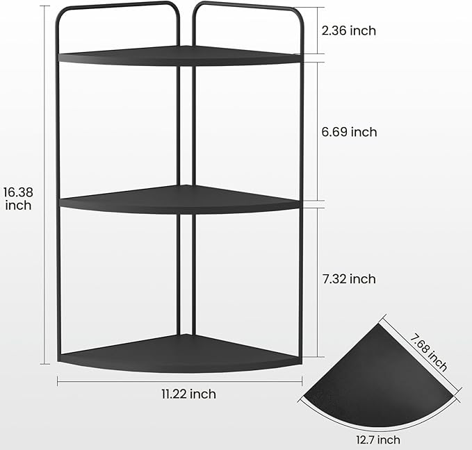 Bathroom Counter Organizer,Countertop Organizer,Vanity Organizers,Bathroom Storage,Bathroom Sink Organizers,Counter Shelf,Corner Counter,Corner Shelves(Black)