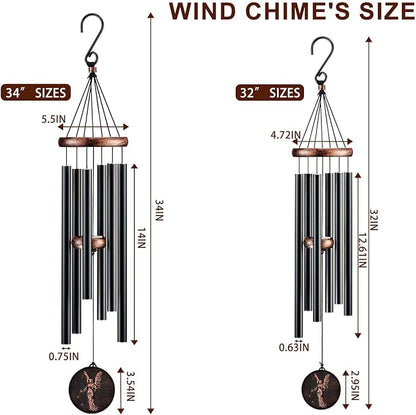 Wind Chimes for Outside, Angel Deep Tone Vintage Wind Chime Outdoor Clearance, Sympathy/Memorial/Festivals Gift for Mom Dad Grandma, Home Garden Patio Decor (32" Angel)