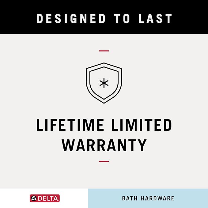 Delta Trinsic (1-Pack) Toilet Paper Holder Matte Black Tissue Roll Holder for Bathroom Organization and Storage Single Post Toilet Tissue Holder Wall Bathroom Accessories 75950-BL