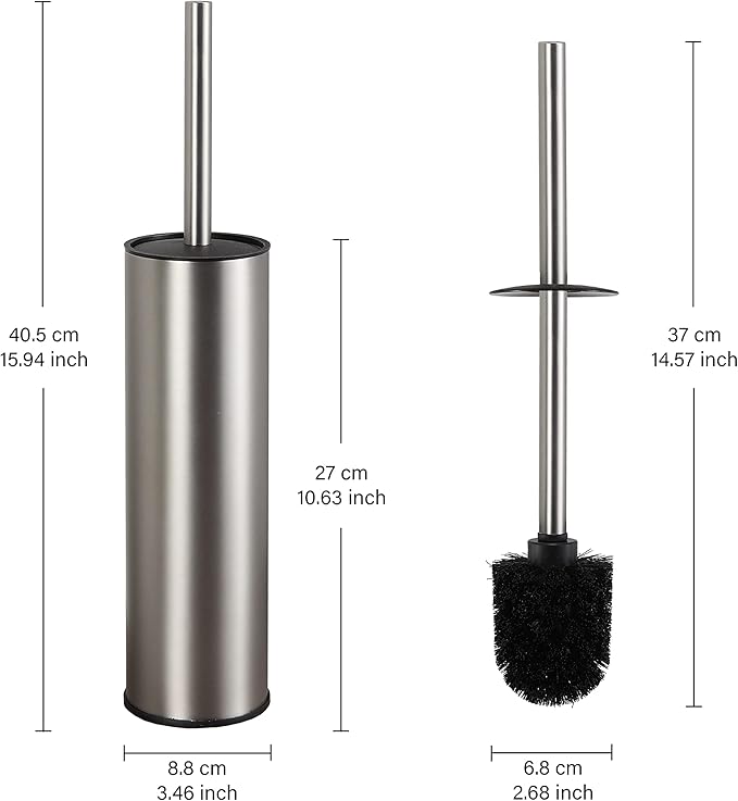 Toilet Brush and Holder,Stainless Steel Toilet Brushes for Bathroom with Holder 2pack Brushed Nickel