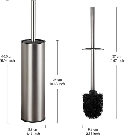 Toilet Brush and Holder,Stainless Steel Toilet Brushes for Bathroom with Holder 2pack Brushed Nickel
