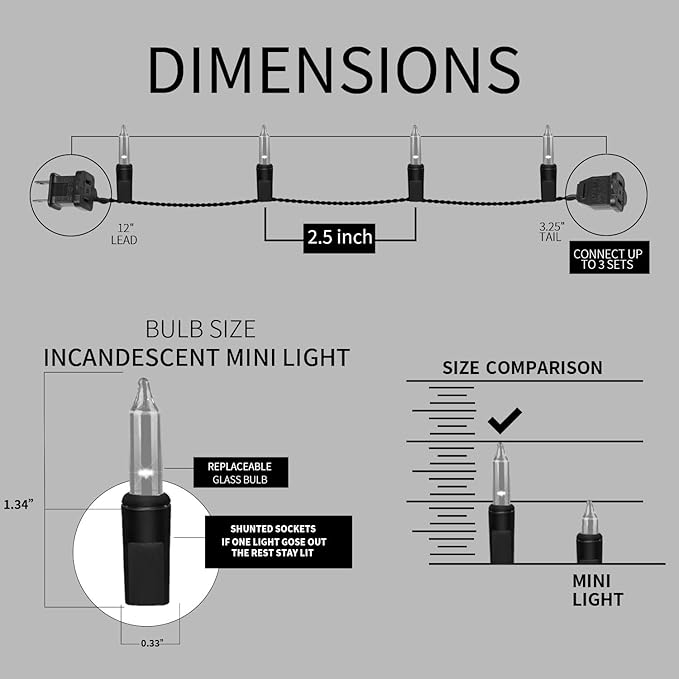 150LIGHTS Orange Purple and Green Extra-Bright with End Connectors Halloween Decorative Lights 9.72m UL Certified Mini String Light Set Waterproof for Halloween Home Garden Tree Party Patio