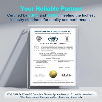 POP SANITARYWARE Ceiling Mount Shower Faucet Set Matte Black Bathroom 10 Inch Rainfall Mixer Shower Head System Single Handle Shower Trim Kit with Rough-in Valve