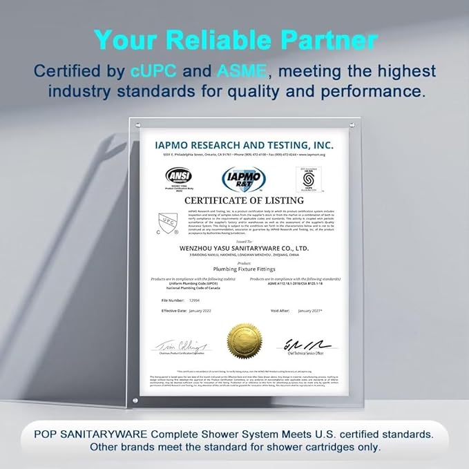 POP SANITARYWARE Shower Only Faucet Set Brushed Nickel, Bathroom Rain Mixer Shower Head Set Wall Mounted Rainfall Shower System Single Handle Shower Trim Kit with Rough-in Valve