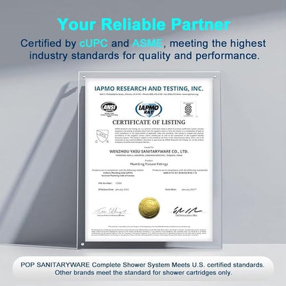 POP SANITARYWARE Shower Only Faucet Set Brushed Nickel, Bathroom Rain Mixer Shower Head Set Wall Mounted Rainfall Shower System Single Handle Shower Trim Kit with Rough-in Valve