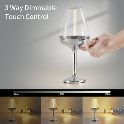 Romantic Cordless Table Lamp Adjustable - Table Lights 3 Modes (Light, Dark, Breathing), Touch Lamp, Battery Operated-IP65 Waterproof for Outdoor Patio/Restaurants/Home/Dinner