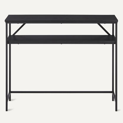 Amazon Basics Rectangular Console Table with Storage Shelf, Steel Frame, 39x31x11.8 in, Black