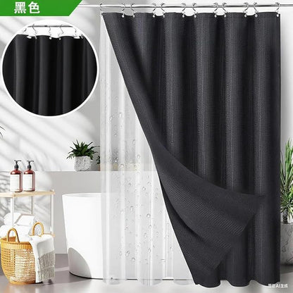 Black Bathroom Set, 25 PCS Bathroom Accessories Set with Shower Curtains, Rugs, Trash Can, Toothbrush Holder, Soap Dispensers, Toothbrush Cup, Vanity Tray, Soap Dish, Toilet Brush, Qtip Holders