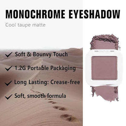 evpct Mauve Taupe Matte Single Eye Shadow Palette Makeup for Older Women, Plum Lavender Purple Natural Cream Eyeshadow Palette for Green Eyes, High Pigment Mini Monochrome Eyeshadow Sombra Para Ojos