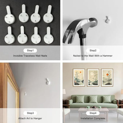 Celestdeco Chinoiserie Bamboo Forest Framed Canvas Wall Art Set, Nature Tree Lakes Wall Decor, Minimalist Zen Landscape Wall Painting, Watercolor Art Prints for Living Room, Bedroom, Office 24"X36"X3