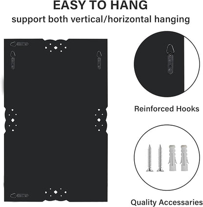 Crushed Diamond Decorative Wall Mirrors, 24x36 Inch Rectangle Living Room Mirrors for Wall Decor, Modern Glam Bathroom Dining Room Entryway Mirror Silver