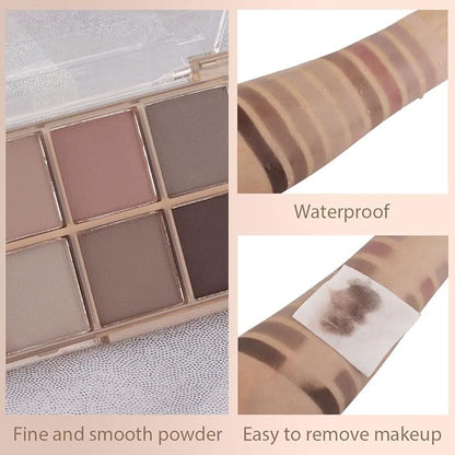 evpct 10 Colors Matte Nude Eye Shadow Palette Makeup for Older Women, Nude Brown Pink Cocoa Taupe Mauve Neutral Matte Cream Smokey Mini Eyeshadow Palette for Blue Green Eyes, Contour Makeup Palettes 4
