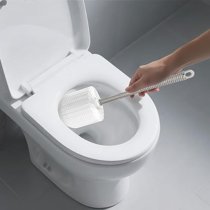 Toilet Brush and Holder Set, Bathroom Cleaner Brush Set with Light Brush Handle, Soft Bristle, Corrosion Resistant Holder, Wall Mounted/Floor Standing
