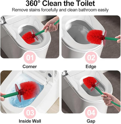 Cherry Toilet Brush, Cute Toilet Bowl Cleaners Brush and Holder Set, Unique Fruit Bathroom Decor Supplies and Fun Bathroom Accessories.