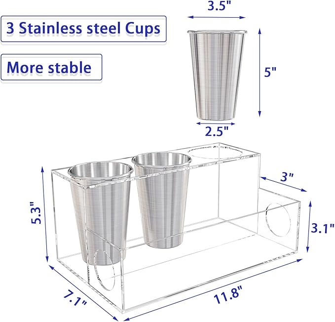 Clear Hair Tool Organizer, Blow Dryer Holder, Acrylic Bathroom Supplies Countertop and Vanity Caddy Storage for Accessories, Makeup, Toiletries