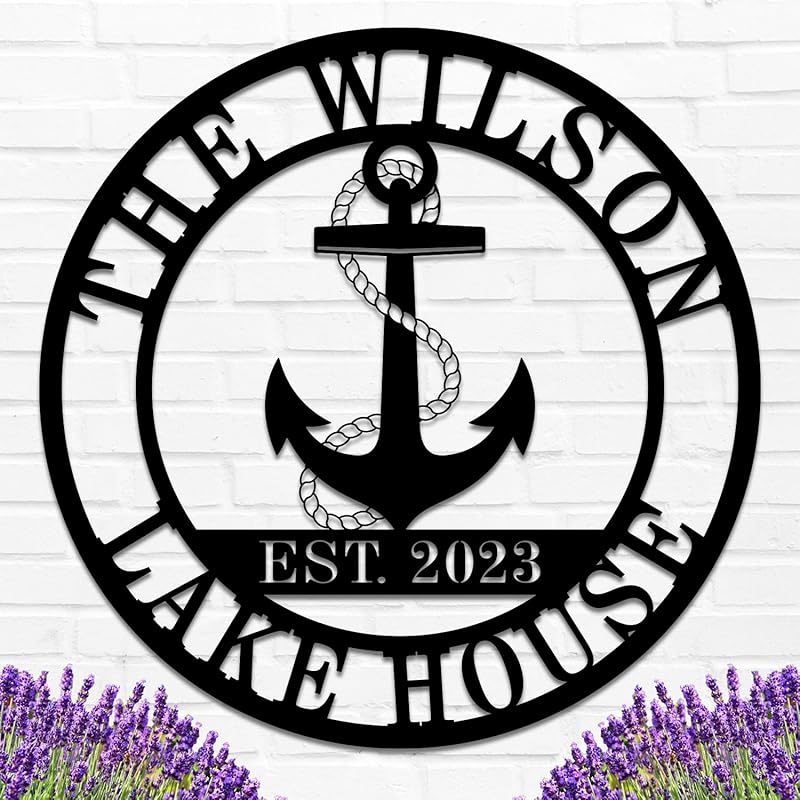 Personalized Lake House Decor, Custom Nautical Wall Decor, Nautical Decor for Home, Beach House Decor, Outdoor Nautical Decor, Outdoor Metal Lake House Signs, Lake House Gifts