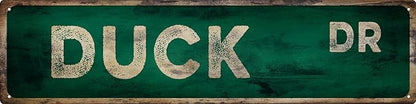 Vintage Tin Sign Retro Metal Duck DR Signs Stylish Wall Art Plaques for Home Decor Bathroom Kitchen House and Gothic Wall Decor or as a Unique Poster 16x4 in