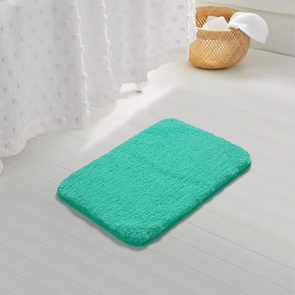 Suchtale Non Slip Bath Mat, Soft Microfiber Shaggy Bathroom Rug, Machine Washable, Thick Plush Shower Mat (20 x 32 Turquoise)