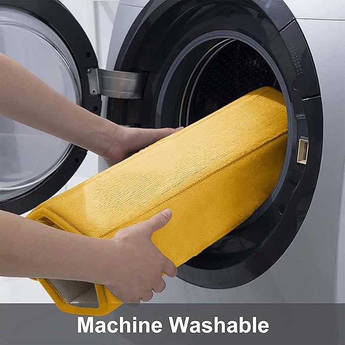 Buganda Memory Foam Bath Mat, 35.4" x 24", Ultra Soft and Non-Slip Bathroom Rugs, Water Absorbent and Machine Washable Bath Rug Runner for Bathroom, Shower, and Tub, Yellow