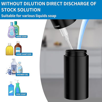 Automatic Soap Dispenser Touchless, Hands-Free, Multi Adjustable Volume, Long Battery Life, Compatible with Thick & Thin Dish/Hand Soap for Bathroom and Kitchen, Easy for Toddlers, Black
