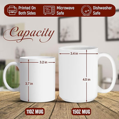 Personalized Coffee Mug Gift For Men, Customized Choose Name White Cup 11oz Or 15oz, Unique Steampunk Design Ceramic Cup, Custom Clock Themed Decorative Cup, Steampunk Decor Mug