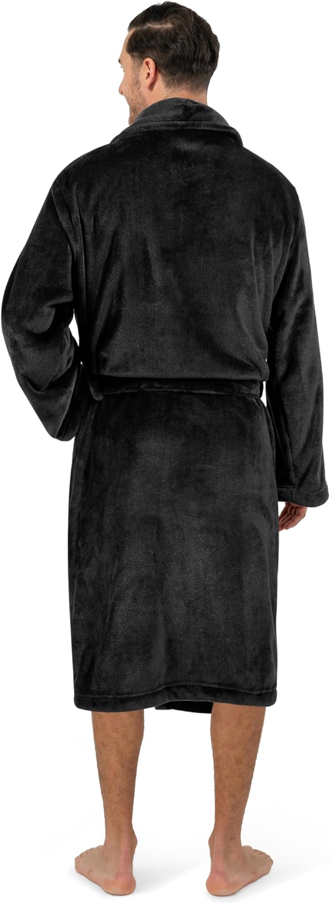 PAVILIA Mens Soft Robe Bathrobe for Men, Lightweight Fleece Male Robe Long Bath Shower Spa