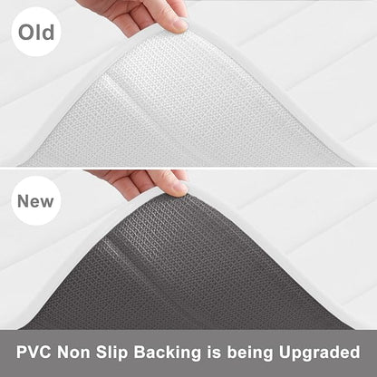 Buganda Memory Foam Bath Mat, 40" x 32", Ultra Soft and Non-Slip Bathroom Rugs, Water Absorbent and Machine Washable Bath Rug Runner for Bathroom, Shower, and Tub, White