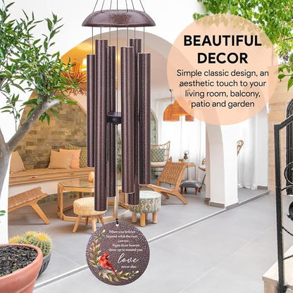Personalized Sympathy Wind Chimes, Memorial Wind Chimes in Memory of a Loved One Gifts,Gifts for Who Loss of Dad, Mom,Brother, Friends, Sympathy Gift Baskets Home Decor Outdoor Garden Patio