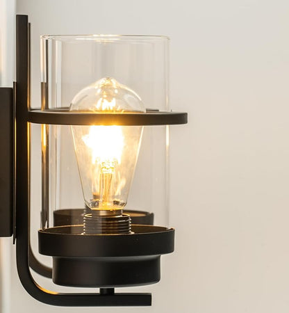 Bathroom Vanity Light Fixtures,2 Light Bathroom Vanity Lights,Black Farmhouse Sconce Over Mirror(Bulbs not Included)