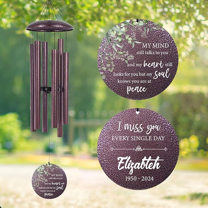 ASTARIN 36" Large Deep Tone Personalized Sympathy Wind Chimes, Memorial Wind Chime for Loss of Mother Father Loved One, Bereavement Gifts Decor Outdoor Patio Garden Graveyard