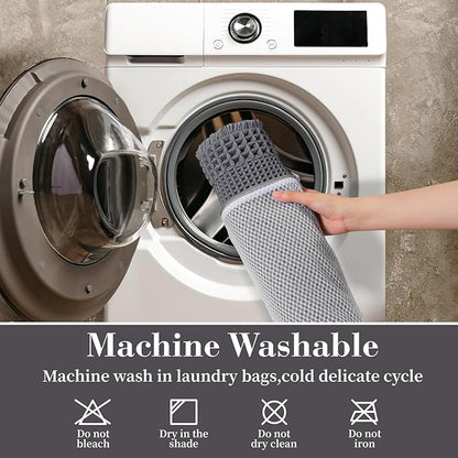 RESARE Waffle Bathroom Runner Rugs, Super Absorbent Bath Mat Non Slip Washable Quick Dry, Upgraded Ultra Soft Boho Bath Rugs with Tassels for Hallway Bedroom Laundry Room, 2'x4'(24"x48"), Dark Grey