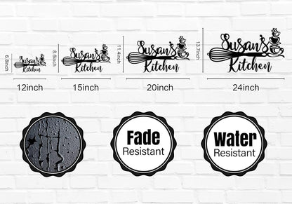 Custom Kitchen Name Sign, Personalized Kitchen Metal Sign, Kitchen Art Wall Decor, Kitchen Signs Wall Decor, Metal Wall Art, Kitchen Decor, Mothers Day Gift, Mom's Kitchen, Gift for Grandma