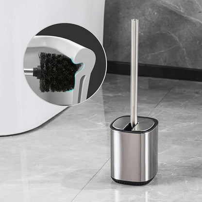 Toilet Brush and Holder Set Toilet Bowl Brush Stainless Steel Automatic Open lid Toilet Bowl Cleaner Brush with Durable Bristle Head Toilet Cleaning Brush for Bathroom