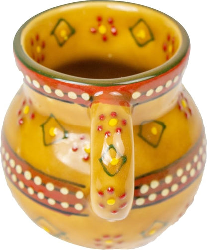 Encantada Handmade Hand-Painted Authentic Mexican Pottery Mugs (2-pack, Gold)